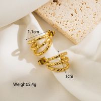 1 Pair Simple Style Classic Style C Shape Plating Stainless Steel 14k Gold Plated Ear Studs main image 3