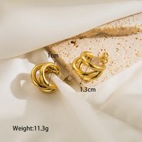 1 Pair Simple Style Classic Style C Shape Plating Stainless Steel 14k Gold Plated Ear Studs main image 2