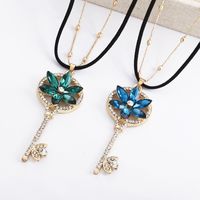 Classic Style Key Alloy Inlay Artificial Gemstones Women's Sweater Chain main image 1