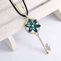 Classic Style Key Alloy Inlay Artificial Gemstones Women's Sweater Chain main image 4
