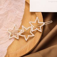 Women's Simple Style Pentagram Alloy Plating Inlay Artificial Pearls Hair Clip main image 3