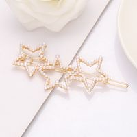 Women's Simple Style Pentagram Alloy Plating Inlay Artificial Pearls Hair Clip main image 5