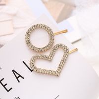 Women's Simple Style Round Heart Shape Alloy Plating Inlay Rhinestones Hair Clip main image 1
