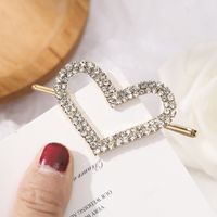 Women's Simple Style Round Heart Shape Alloy Plating Inlay Rhinestones Hair Clip main image 4
