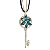 Classic Style Key Alloy Inlay Artificial Gemstones Women's Sweater Chain main image 5