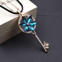 Classic Style Key Alloy Inlay Artificial Gemstones Women's Sweater Chain main image 2