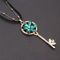 Classic Style Key Alloy Inlay Artificial Gemstones Women's Sweater Chain main image 3