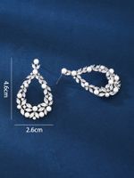 1 Pair Elegant Simple Style Water Droplets Plating Inlay Copper Artificial Pearls Zircon White Gold Plated Drop Earrings main image 3