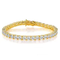 Élégant Couleur Unie Le Cuivre Placage Incruster Zircon Plaqué Or 18k Or Blanc Plaqué Bracelet Tennis sku image 5