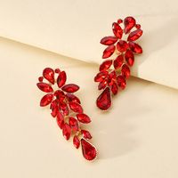 1 Pair Retro Flower Glass Plating Artificial Rhinestones Women's Earrings sku image 4