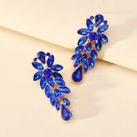 1 Pair Retro Flower Glass Plating Artificial Rhinestones Women's Earrings sku image 3