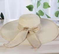 Women's Lady Solid Color Flat Eaves Straw Hat main image 2
