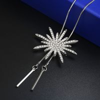 Lady Streetwear Snowflake Alloy Rhinestone Copper Inlay Rhinestones Women's Sweater Chain Long Necklace main image 7