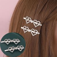 Women's Thai Silver Heart Shape Rhinestone Metal Hair Clip main image 1