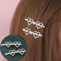 Women's Thai Silver Heart Shape Rhinestone Metal Hair Clip main image 6