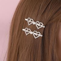 Women's Thai Silver Heart Shape Rhinestone Metal Hair Clip main image 4
