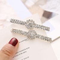 Women's Sweet Solid Color Thai Silver Inlay Rhinestones Hair Clip main image 1