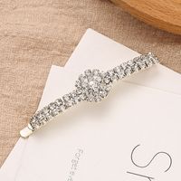 Women's Sweet Solid Color Thai Silver Inlay Rhinestones Hair Clip main image 3