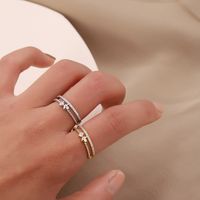 Simple Style Heart Shape Copper Plating Inlay Zircon Open Rings main image 1