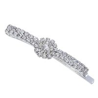 Women's Sweet Solid Color Thai Silver Inlay Rhinestones Hair Clip main image 5