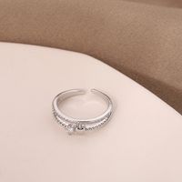 Simple Style Heart Shape Copper Plating Inlay Zircon Open Rings main image 5