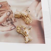 Women's Cute Butterfly Metal Plating Inlay Artificial Pearls Rhinestones Hair Claws main image 4