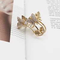 Women's Cute Butterfly Metal Plating Inlay Artificial Pearls Rhinestones Hair Claws main image 5