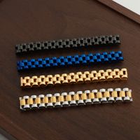 Hip-hop Rock Punk Solid Color Titanium Steel Plating 18k Gold Plated Bracelets main image 3