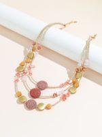 Lady Solid Color Beaded Artificial Crystal Beaded Plating Inlay Resin Gold Plated Women's Layered Necklaces sku image 5