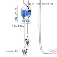 Streetwear Fish Alloy Copper Inlay Rhinestones Women's Sweater Chain Long Necklace main image 2