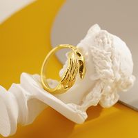 304 Stainless Steel 18K Gold Plated Simple Style Plating Angel Open Rings main image 2