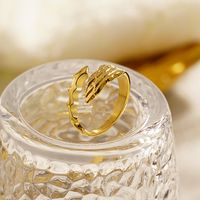 304 Stainless Steel 18K Gold Plated Simple Style Plating Angel Open Rings main image 4