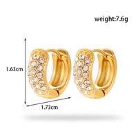1 Pair French Style Simple Style Korean Style Geometric Stainless Steel Zircon 18k Gold Plated Hoop Earrings Drop Earrings main image 3