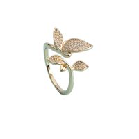Simple Style Butterfly Metal Plating Inlay Zircon Women's Open Rings main image 6