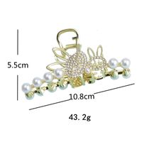 Women's Glam Solid Color Metal Plating Inlay Artificial Pearls Artificial Diamond Hair Claws main image 2