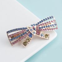 Women's Sweet Bowtie Metal Plating Inlay Rhinestones Hair Clip sku image 1