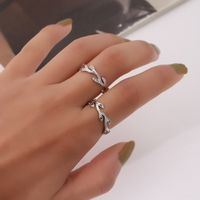 Casual Pastoral Solid Color Metal Inlay Zircon Women's Open Rings main image 1