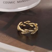 Casual Pastoral Solid Color Metal Inlay Zircon Women's Open Rings main image 5