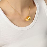Casual Simple Style Commute Water Droplets Titanium Steel Plating 18k Gold Plated Necklace main image 8