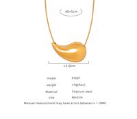 Lässig Einfacher Stil Pendeln Wassertropfen Titan Stahl Überzug 18 Karat Vergoldet Halskette main image 2