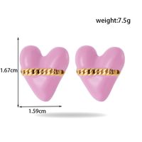 1 Pair Sweet Simple Style Korean Style Heart Shape Stainless Steel 18k Gold Plated Hoop Earrings Ear Studs main image 2