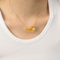 Casual Simple Style Commute Water Droplets Titanium Steel Plating 18k Gold Plated Necklace sku image 1