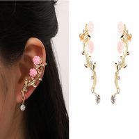 1 Pair Lady Flower Plating Inlay Alloy Artificial Diamond Ear Studs main image 1