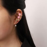 1 Pair Lady Flower Plating Inlay Alloy Artificial Diamond Ear Studs main image 5