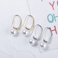 1 Pair Lady Simple Style Pearl Plating Alloy Ear Hook main image 1