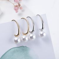 1 Pair Lady Simple Style Pearl Plating Alloy Ear Hook main image 3