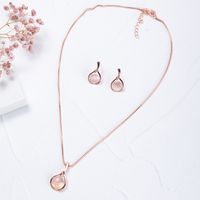Simple Style Water Droplets Mixed Materials Plating Inlay Artificial Gemstones Women's Earrings Necklace main image 4
