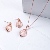 Simple Style Geometric Alloy Plating Inlay Opal Women's Earrings Necklace main image 1