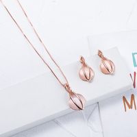 Simple Style Geometric Alloy Plating Inlay Opal Women's Earrings Necklace main image 3