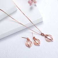 Simple Style Geometric Alloy Plating Inlay Opal Women's Earrings Necklace main image 5